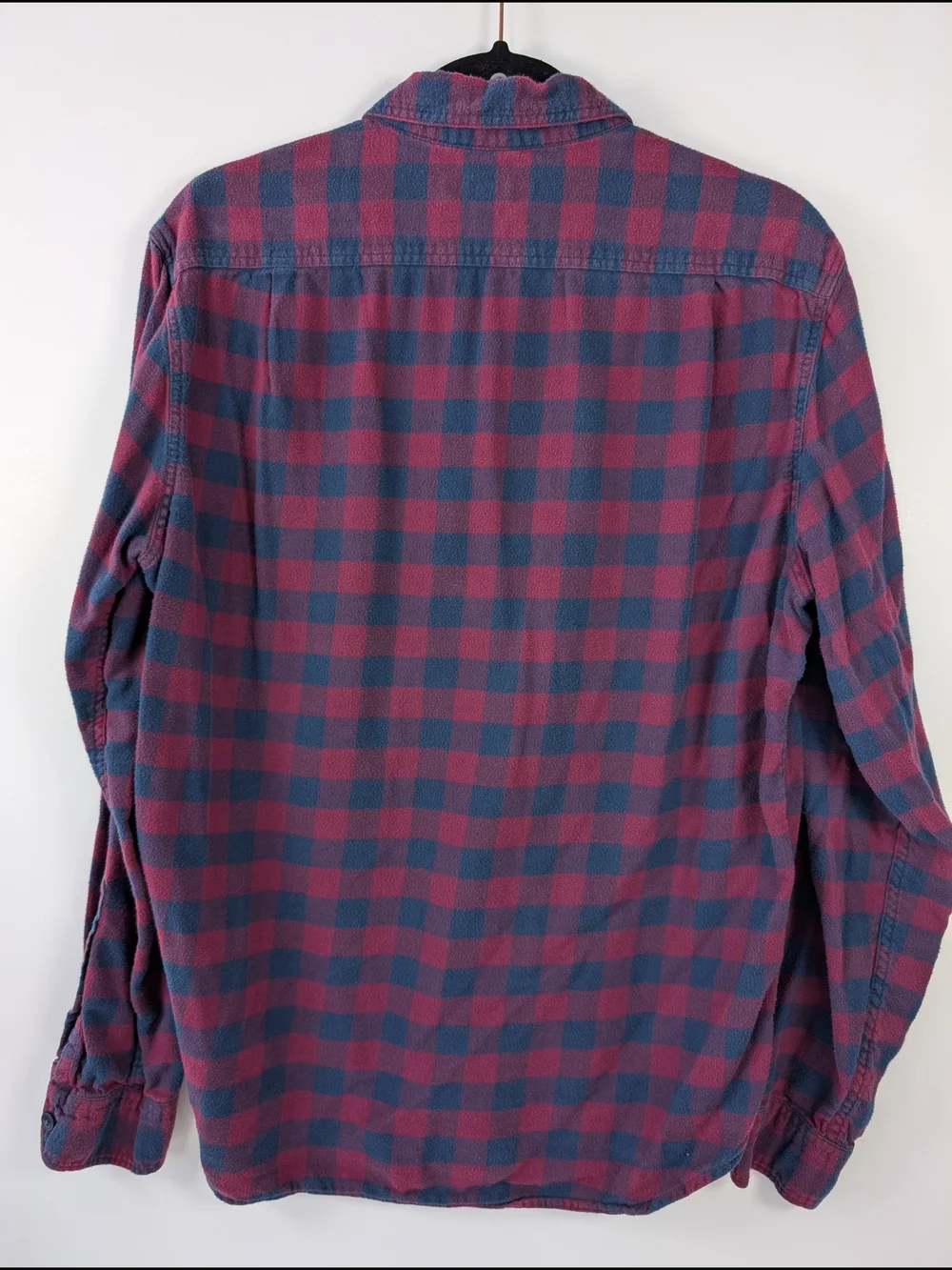 J. Crew Men's Burgundy & Navy Plaid Button-Down Shirt